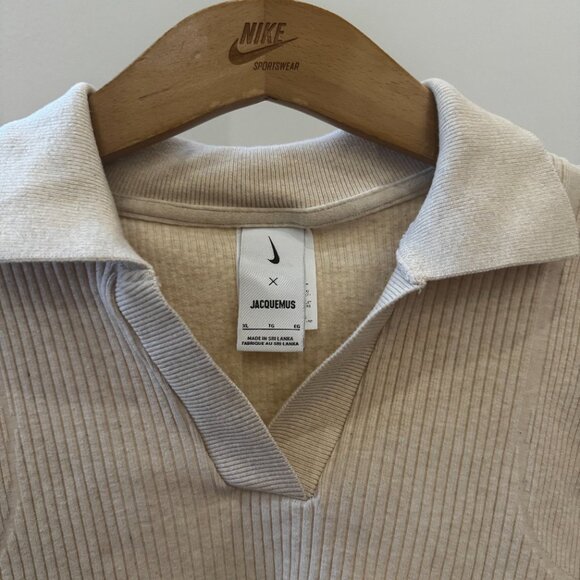 🔥 Nike x Jacquemus Polo Shirt XL  Streetwear Collab Hype Drop Neutral Beige 🔥 - Picture 4 of 16